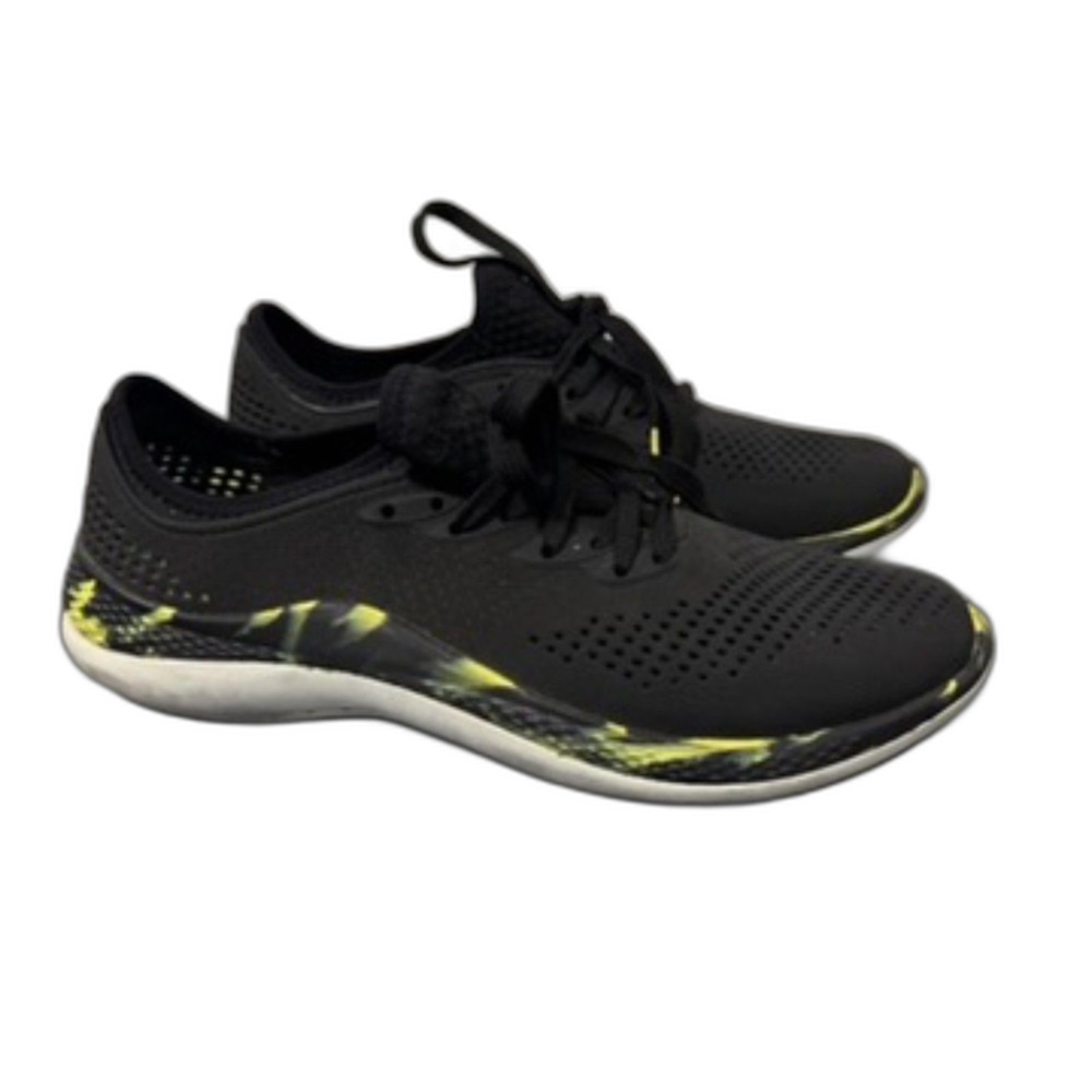Crocs Shoes Mens Sz 10 Marbled Black Yellow LiteRide 360 Pacer Outdoor Vacation